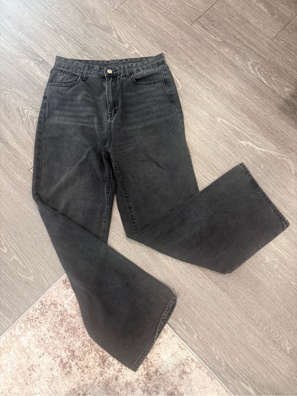 Cider Black Wide-Leg High-Rise Jeans